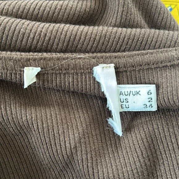 Princess Polly Portia Brown Long Sleeve Ribbed Ruched Mini Dress - Picture 10 of 12